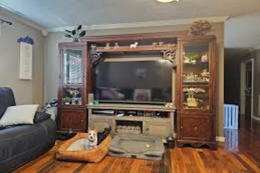 Painted Entertainment Center Before and After